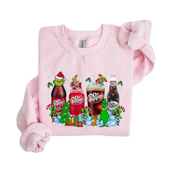 Gr1nchmas Christmas Sweatshirt, Dr Pep Xmas Hoodie, Grinchmas Xmas Tshirt, Christmas Gift for Coke Lovers, Grinchmas Dr Pep Tee Classic Cotton