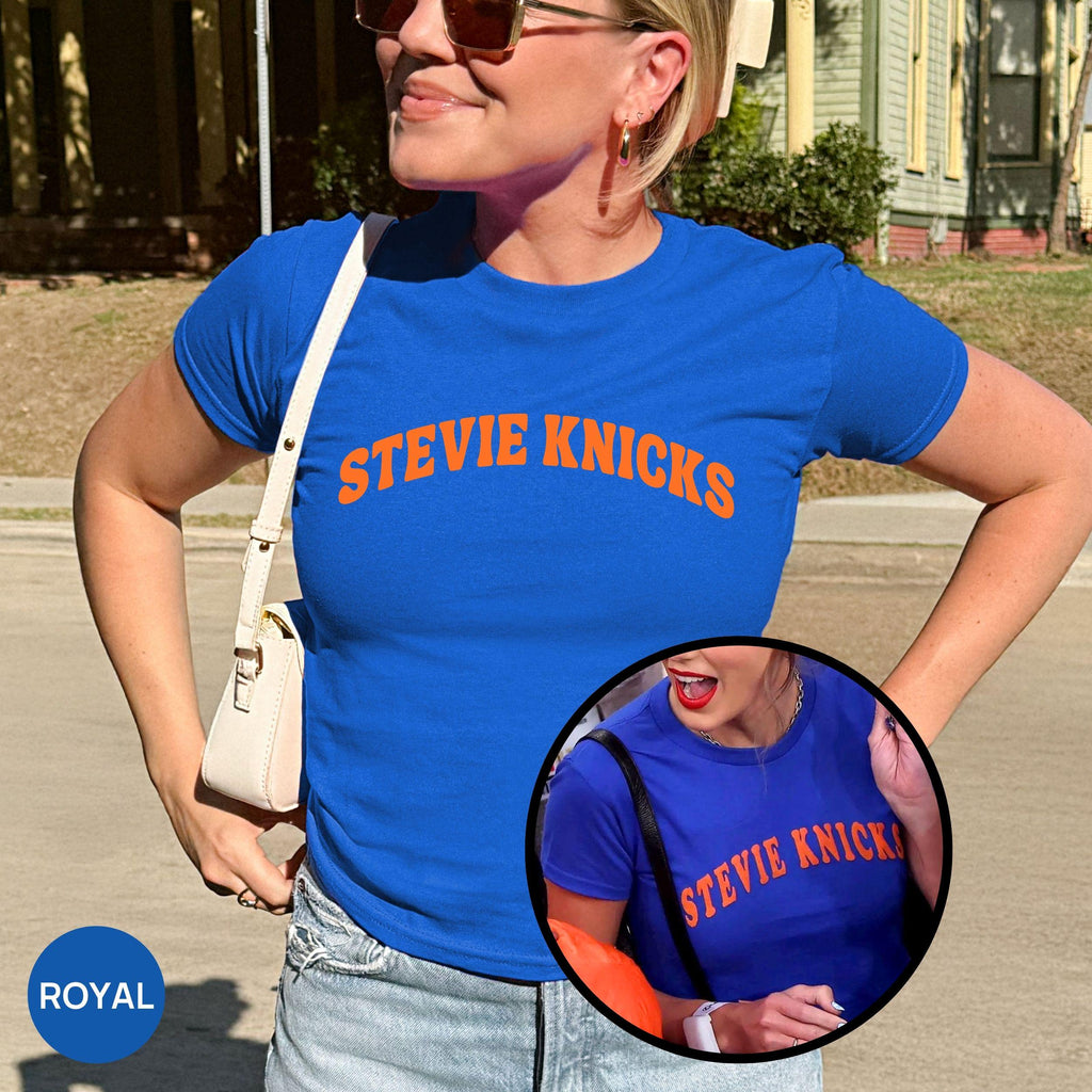 Stevie Knicks York Basketball Blue Orange Stevie Knicks Tee Limited (1)