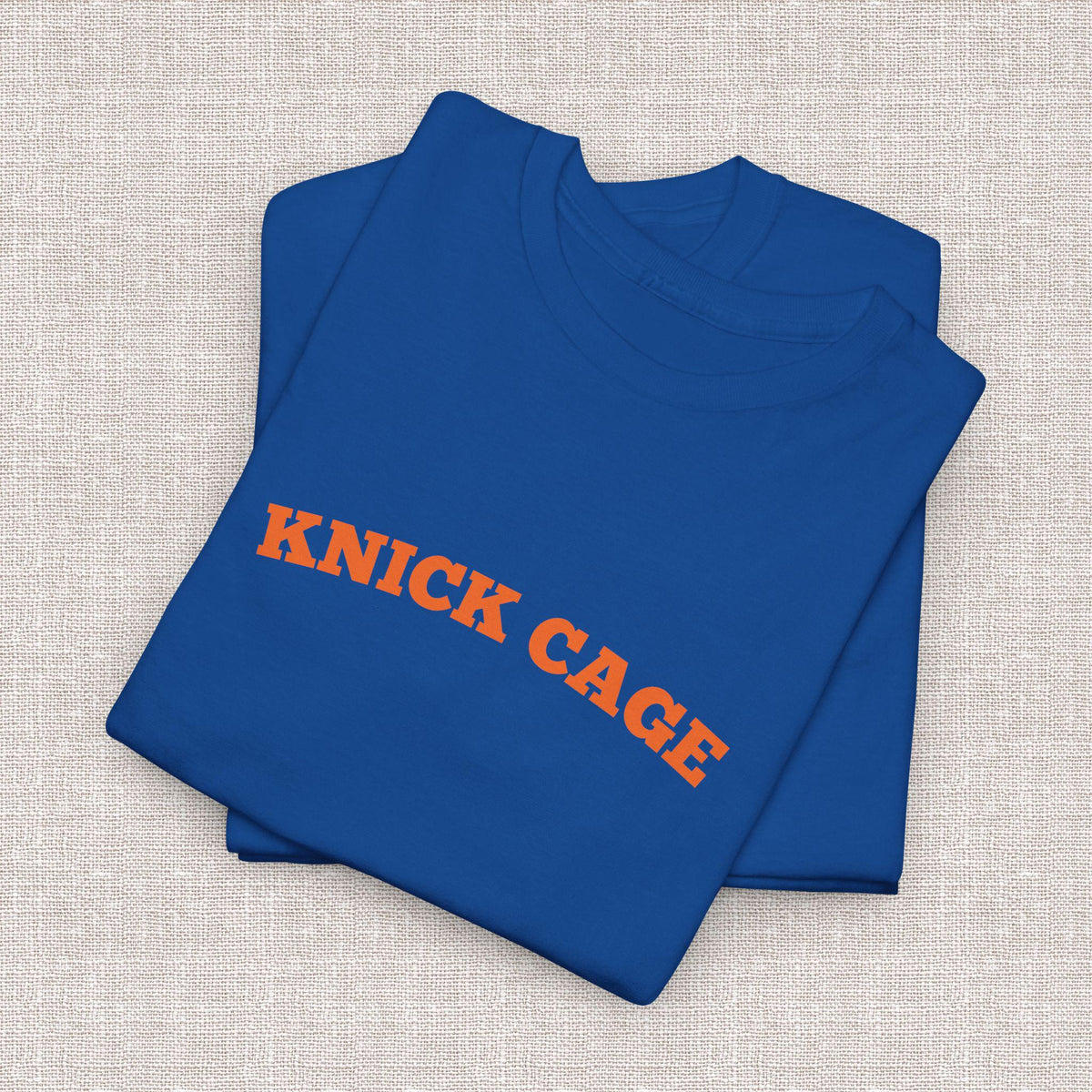 Knick Cage Tee Basketball Pun Ny Basketball Team Hoops Blue Orange Game Day Sports Fan (1)