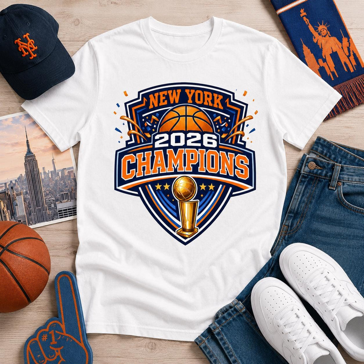York 2026 Champions Knicks Basketball Fan Tee Nyc Championship York Sports Watch Party Tee (1)