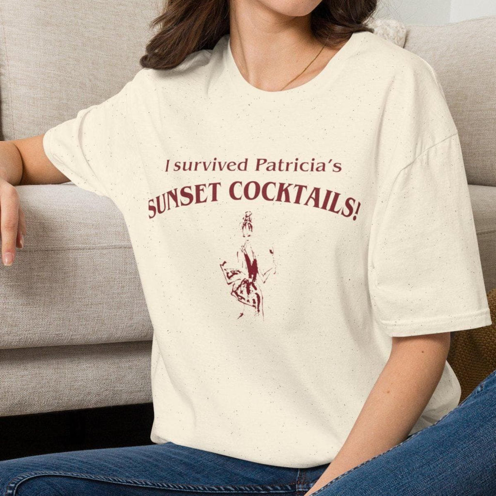 Widow'S Bay Survived Patricia'S Sunset Cocktails Pop Culture Retro Sarcastic Tee Mystery (1)