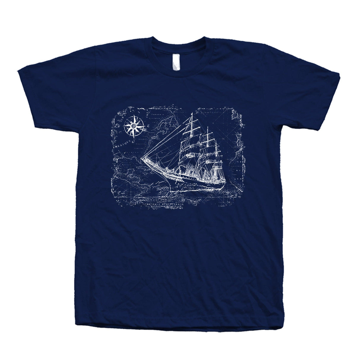 Sailing Ship Compass Map Unisex T-shirt, Sweatshirt, Hoodie (1)