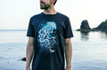 Smugairle Organic Earth Positive Tee Irish Word Jellyfish Seal Spit Dark Navy Blue (1)