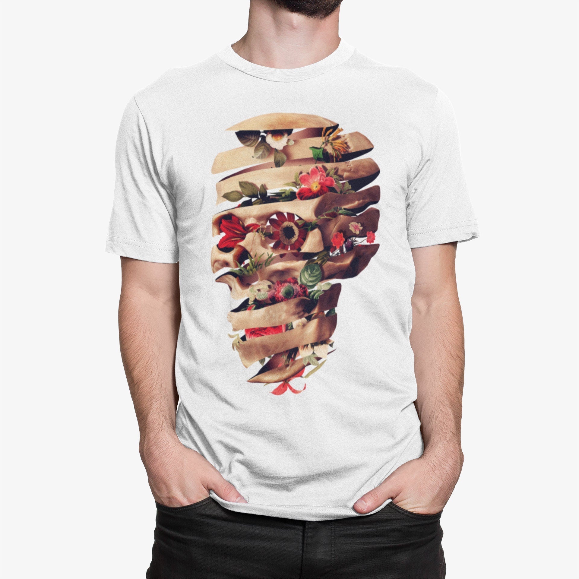 Flower Skull Gothic Sugar Skull Art Unisex T-shirt, Sweatshirt, Hoodie (1)