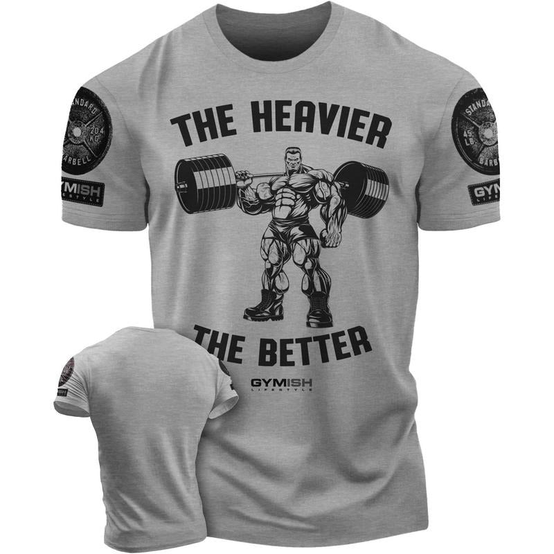 022. The Heavier The Better Funny Motivational Workout Gym T-Shirt for Men Hoodie, Sweatshirt | HypeDripTees.com