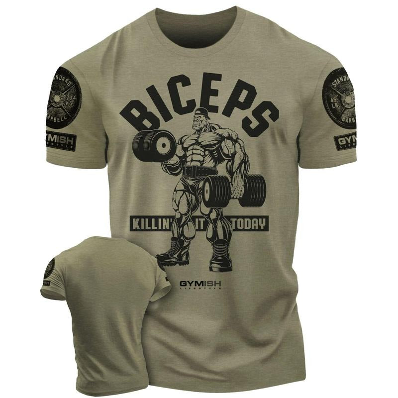 032. BICEPS Killin' It Funny Motivational Workout Gym T-Shirt for Men Hoodie, Sweatshirt | HypeDripTees.com