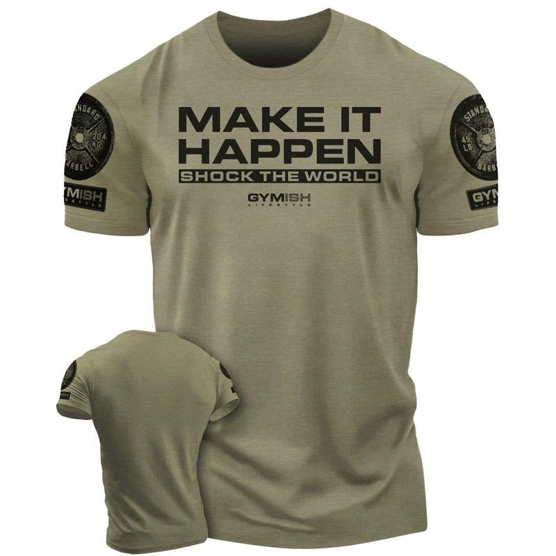 061. Shock The World Funny Workout Gym T-Shirt for Men Hoodie, Sweatshirt | HypeDripTees.com