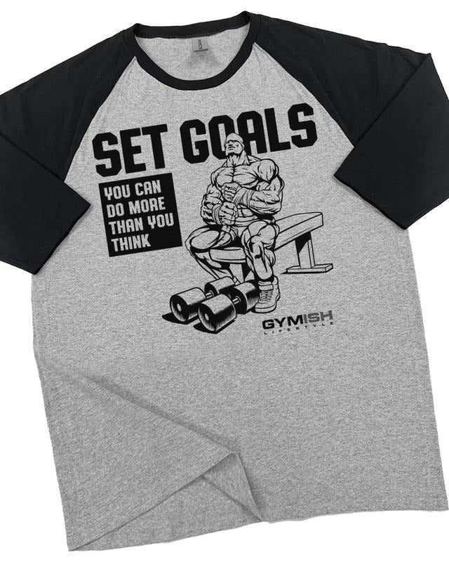 071. RAGLAN SET GOALS Funny Workout Gym T-Shirt for Men Hoodie, Sweatshirt | HypeDripTees.com