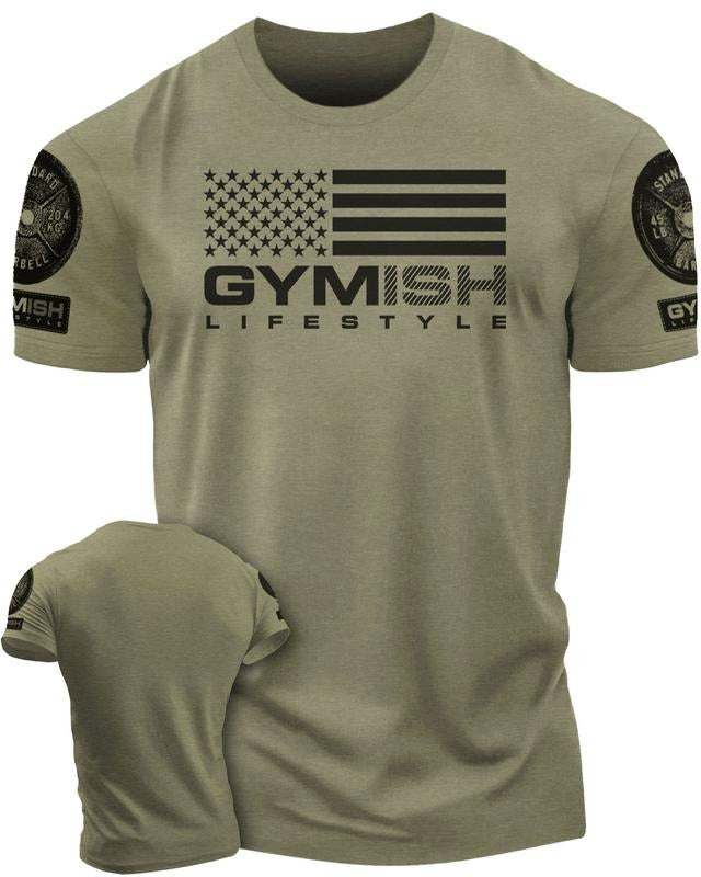 074. Gymish Flag Funny Workout Gym T-Shirt for Men Athletic Training Apparel Hoodie, Sweatshirt | HypeDripTees.com