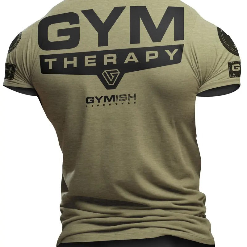 098. Gym Therapy Back Design Funny Workout Gym T-Shirt for Men Hoodie, Sweatshirt | HypeDripTees.com