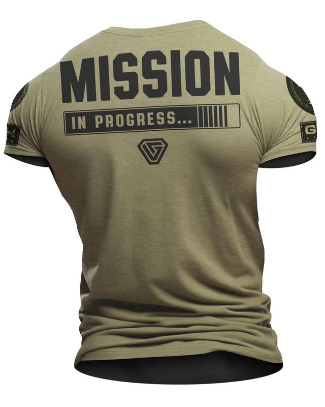 099. Mission In Progress Back Design Funny Workout Gym T-Shirt for Men Hoodie, Sweatshirt | HypeDripTees.com