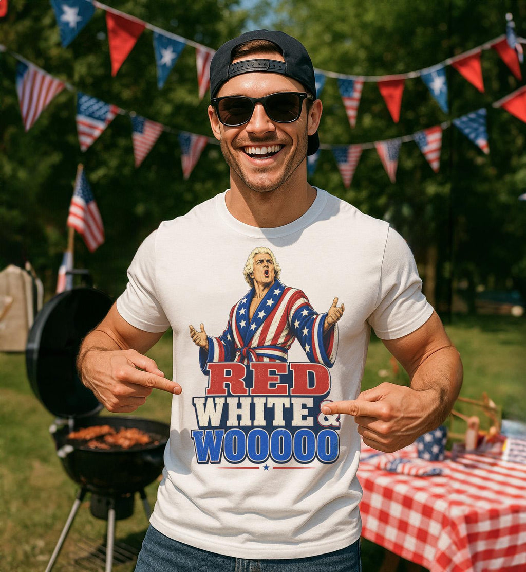4th July Red White Wooooo Patriotic Dad Wrestling Ric Flair (2)