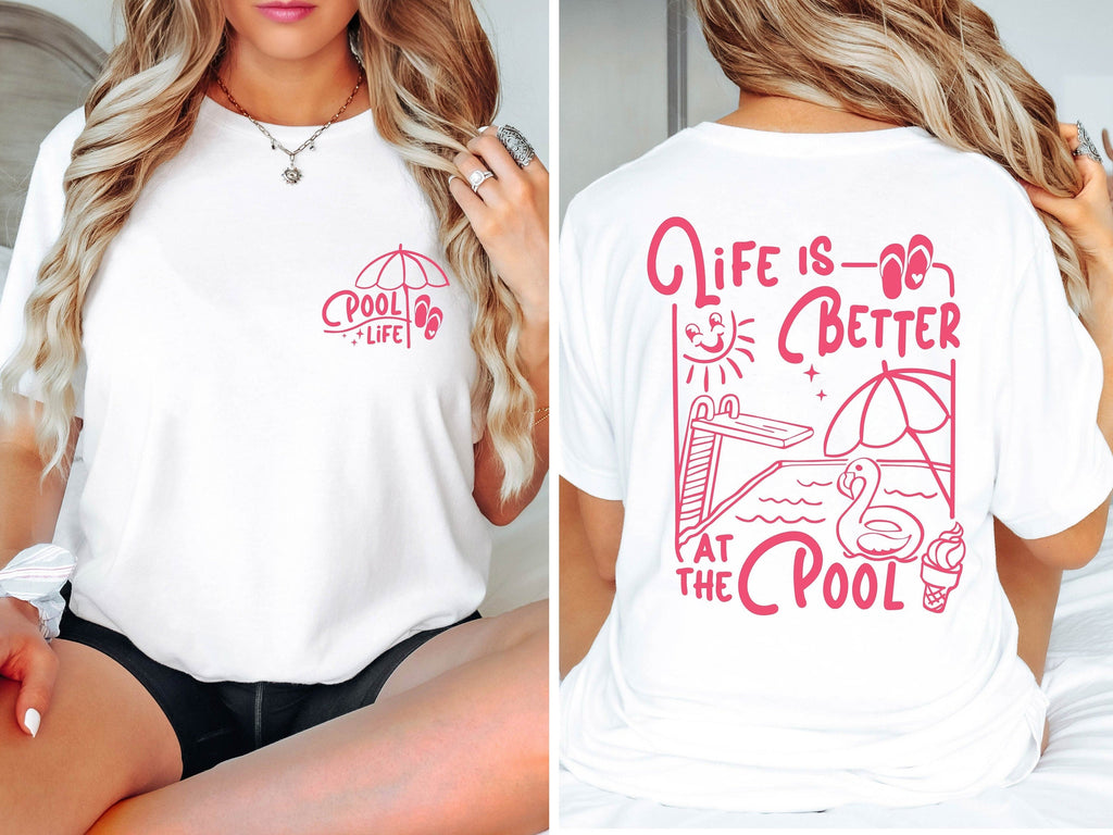 Life Better Pool Pool Life Pool Tee Summer Life Pool Party Retro Summer Vacation (2)