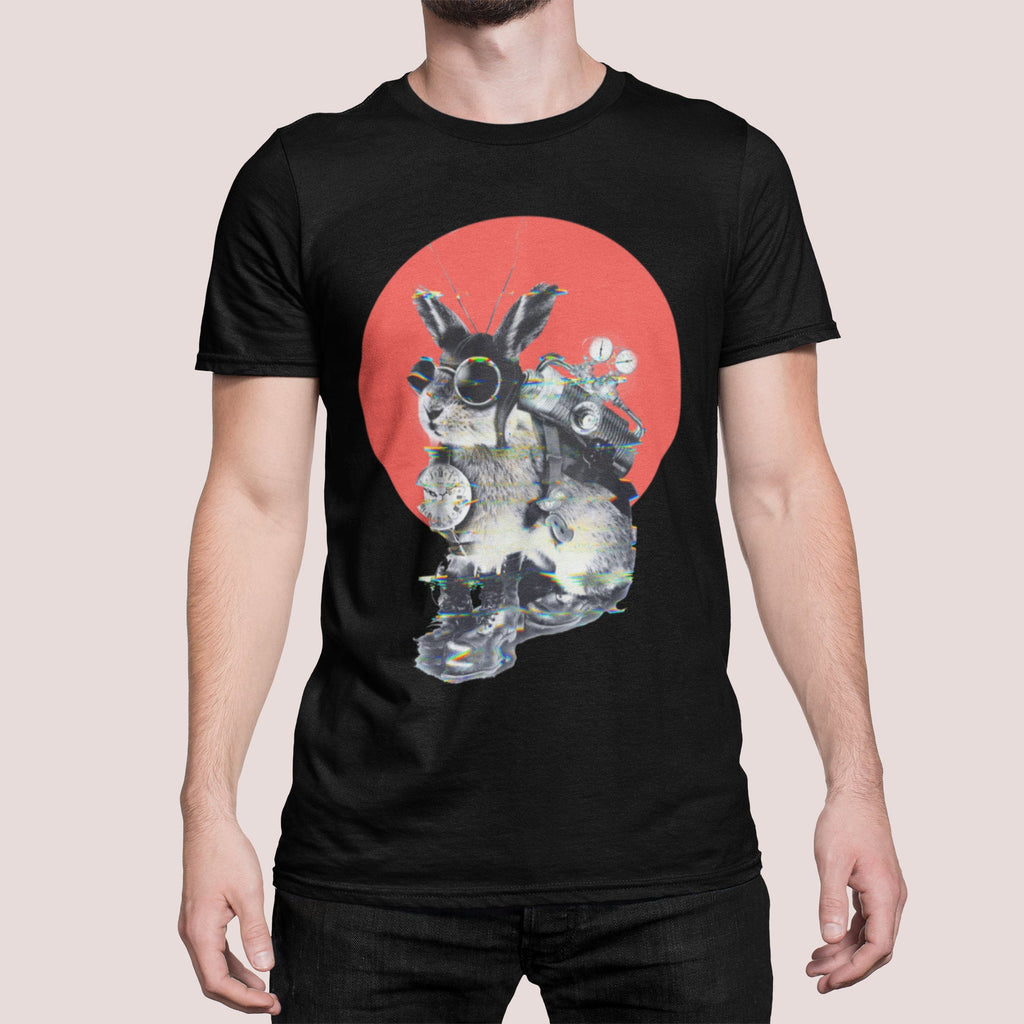 Steampunk Bunny Art Time Traveler Animal Unisex T-shirt, Sweatshirt, Hoodie (2)