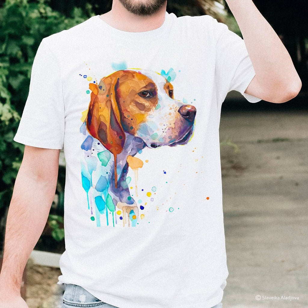 English Pointer Dog Ring Spun 100 Watercolor Art Animal Xs Xl Xxl (2)