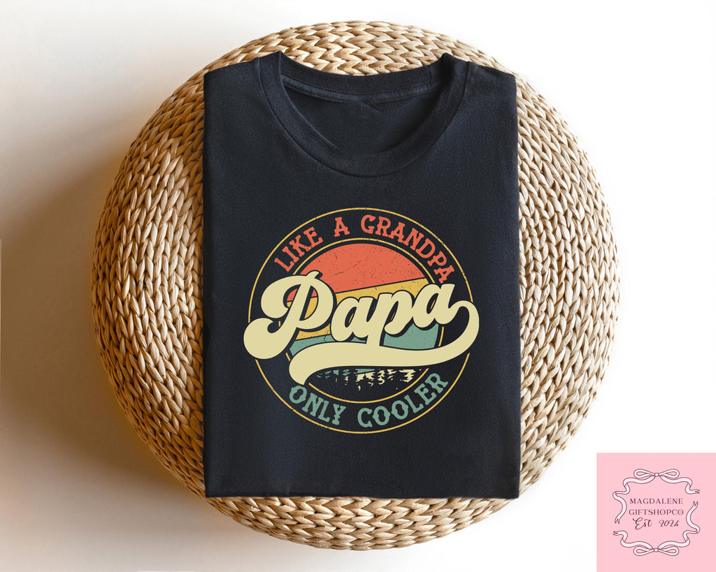 Retro Comfort Papa Father'S Day Papa Like Grandpa Only Cooler Father'S Day Grandpa Tee (2)