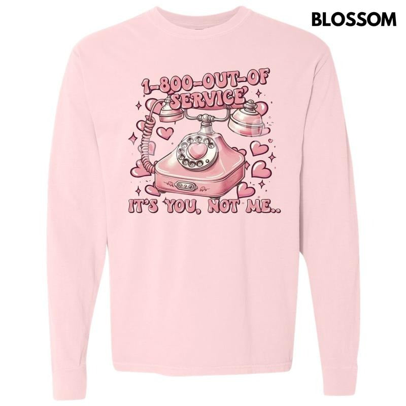 1-800-Out-Of-Service Long Sleeve Comfort Colors T-Shirt Hoodie, Sweatshirt | HypeDripTees.com