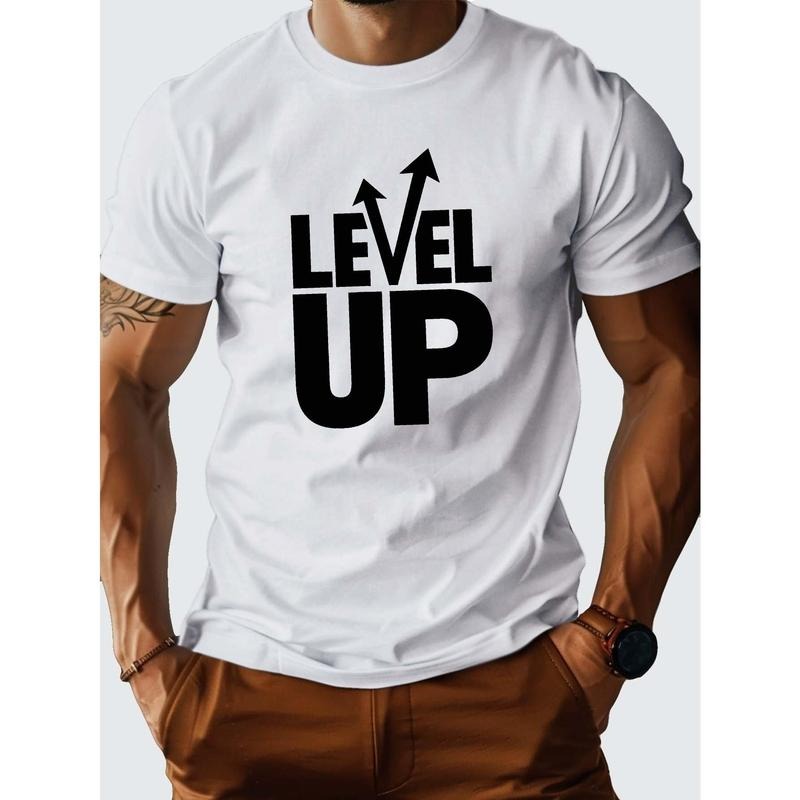 1 pc, 100% cotton T-shirt, LEVEL UP Pure Cotton Men's Tshirt Comfort Fit Made in USA Hoodie, Sweatshirt | HypeDripTees.com