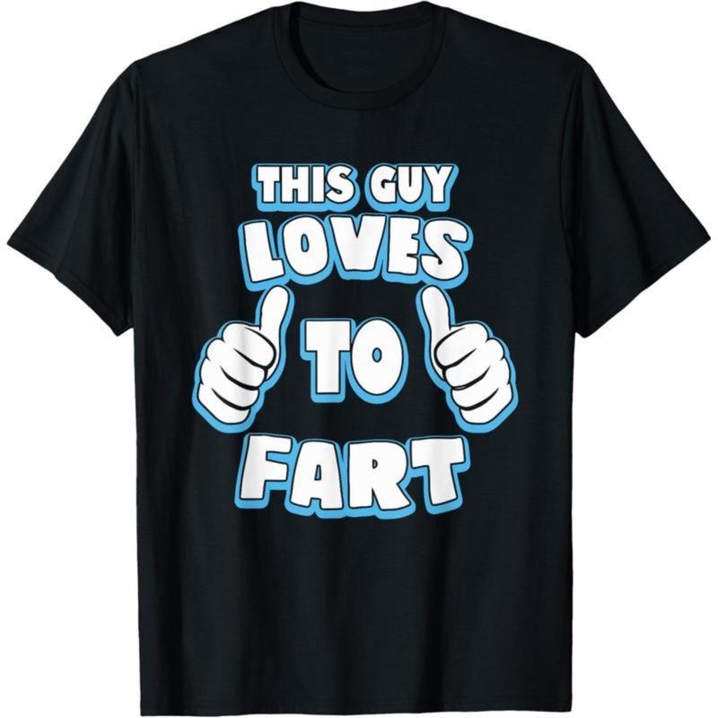 [100% Cotton]  Short Sleeve T-Shirt This Guy Loves To Fart Funny T-Shirt, Humour Joke Gift Graphic Tees Top Casual Golf...