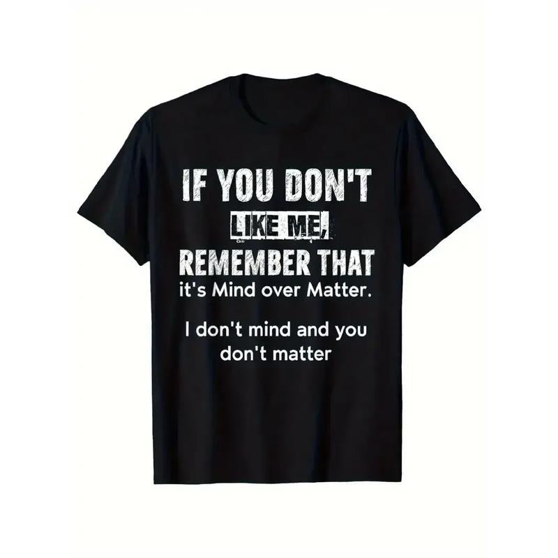 [100% Cotton] 1pc "Mind Over Matter" Motivational Bold White Graphic with Black Distressed Edges Unisex Short Sleeve Crew...