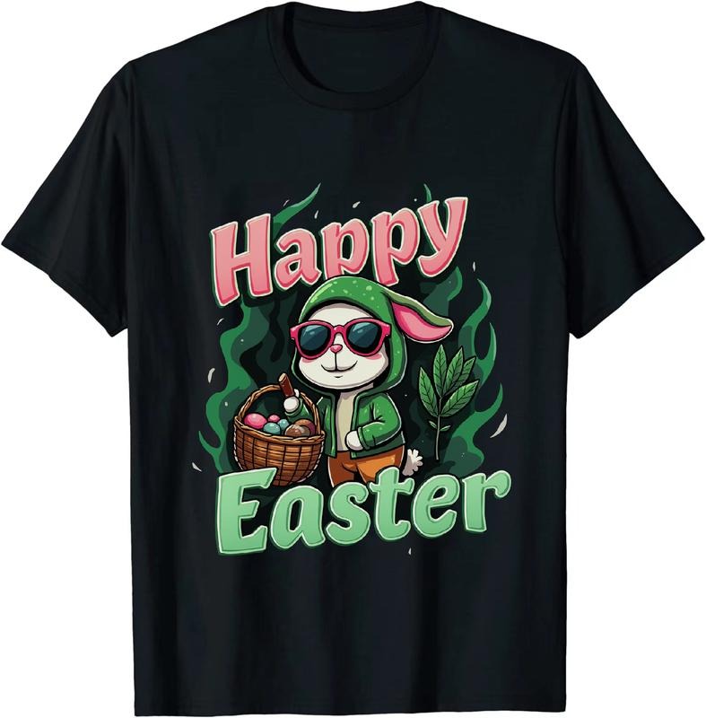 [100% Cotton] Awesome 420 Easter Bunny T - Shirt With Happy Easter Text Hoodie, Sweatshirt | HypeDripTees.com