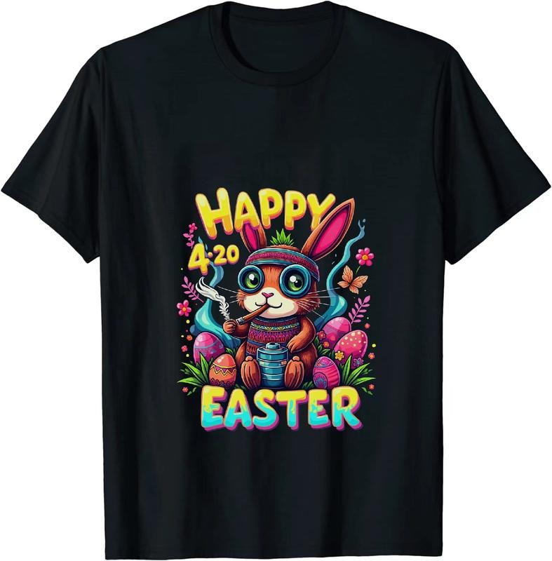 [100% Cotton] Badass Happy 4 - 20 Easter T - Shirt With Bunny And Festive Details Hoodie, Sweatshirt | HypeDripTees.com