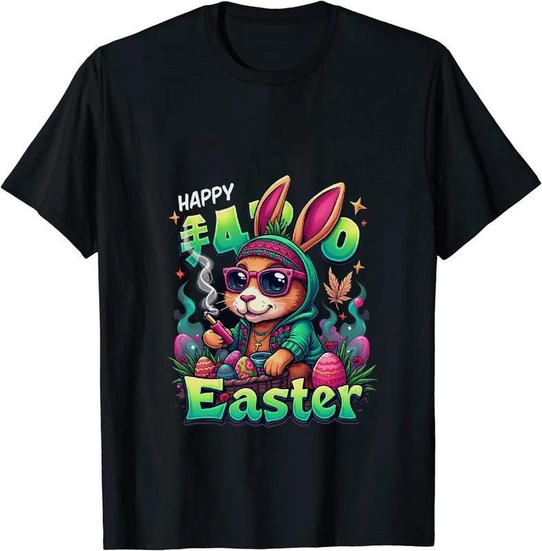 [100% Cotton] Banking Baron Happy 4 - 20 Easter T - Shirt With Bunny And Egg Decor Hoodie, Sweatshirt | HypeDripTees.com