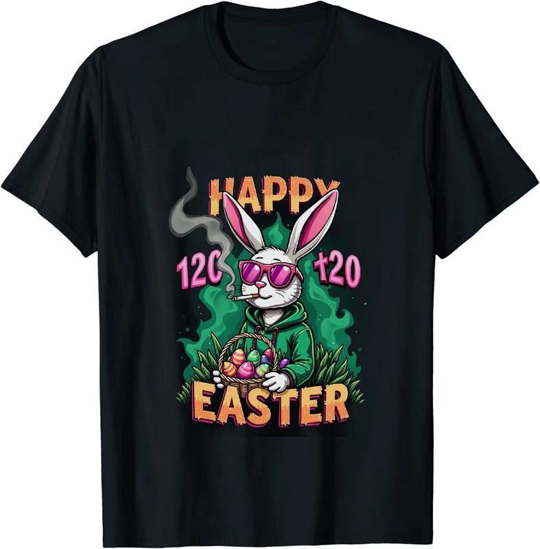 [100% Cotton] Baronial Happy Easter 420 T - Shirt With Smoking Bunny Hoodie, Sweatshirt | HypeDripTees.com