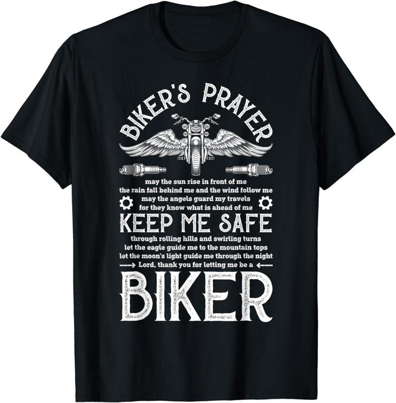 [100% Cotton] Bikers Prayer Winged Motorcycle Moonlight Ride Safe Journey T-Shirt Hoodie, Sweatshirt | HypeDripTees.com