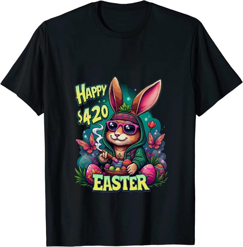 [100% Cotton] Blue Blood Happy 4 - 20 Easter T - Shirt With Bunny And Decor Hoodie, Sweatshirt | HypeDripTees.com
