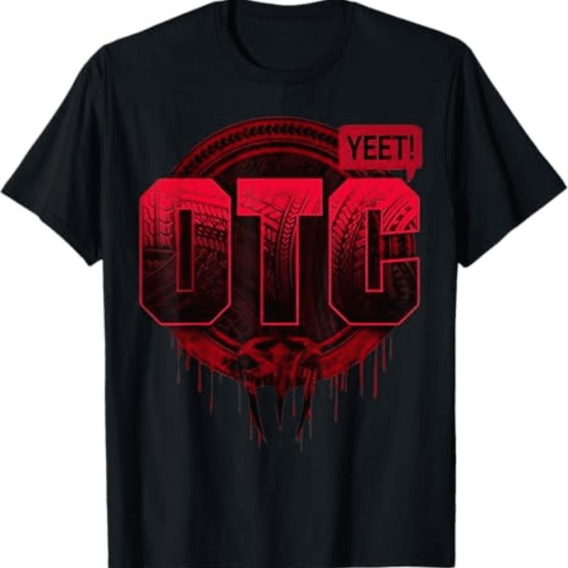 [100% Cotton] Bold OTG Graffiti Style Urban Streetwear Cool Graphic T-Shirt With Red Text And Dripping Effect Hoodie,...
