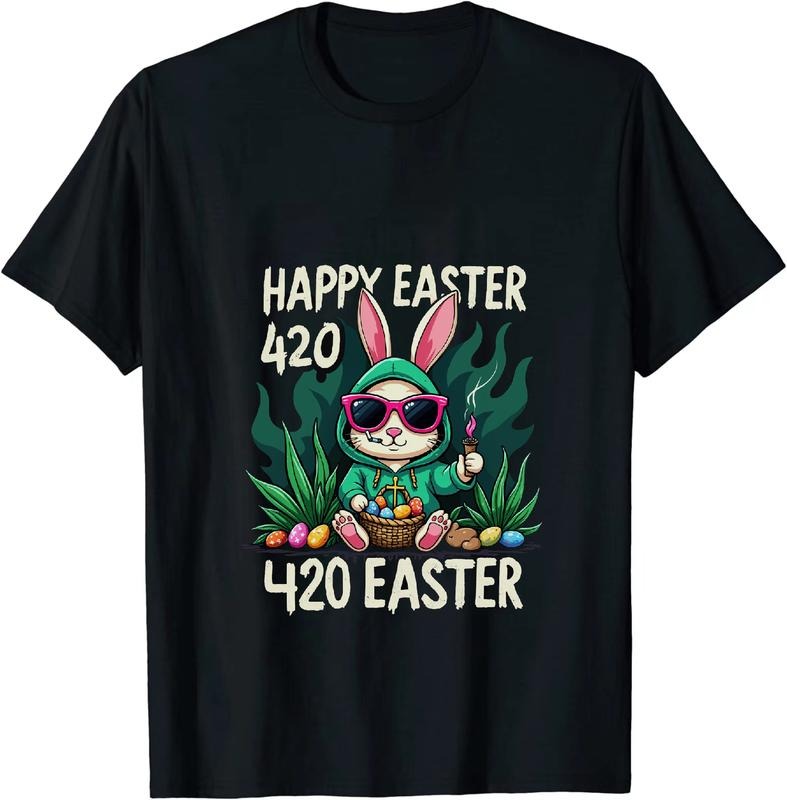 [100% Cotton] Boxing Champ 420 Easter Bunny T - Shirt With Green Outfit Hoodie, Sweatshirt | HypeDripTees.com