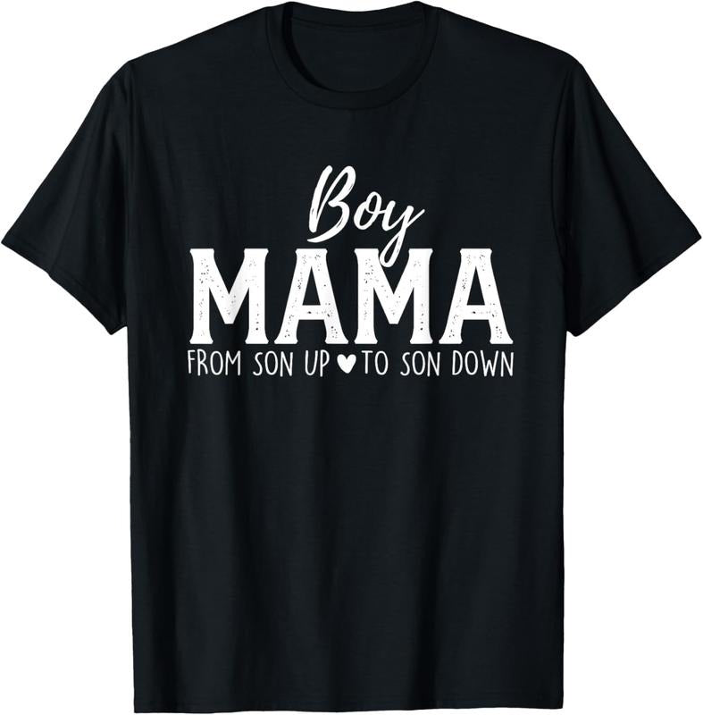 [100% Cotton] Boy Mama Love From Son Up To Son Down Heart Print T-Shirt Hoodie, Sweatshirt | HypeDripTees.com