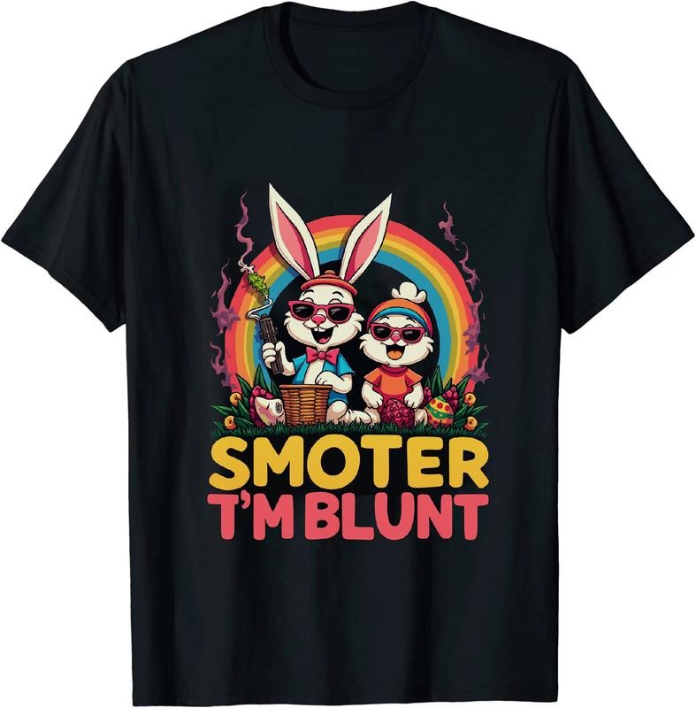[100% Cotton] Business Magnate Easter 4 20 25 Bunny T - Shirt With Duck And Rainbow Hoodie, Sweatshirt | HypeDripTees.com