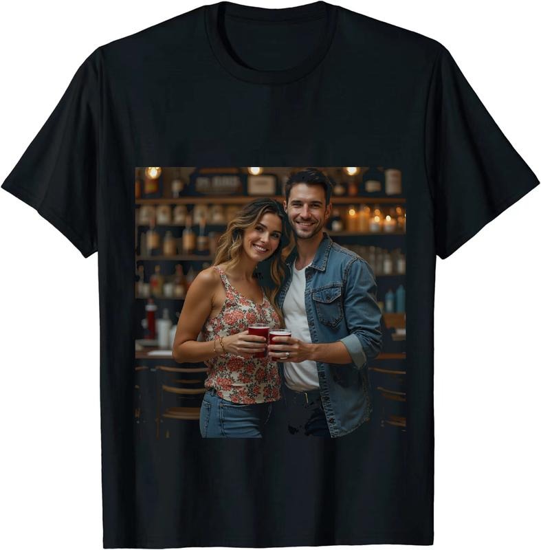 [100% Cotton] Casual Bar Scene Couple With Drinks T-Shirt Hoodie, Sweatshirt | HypeDripTees.com