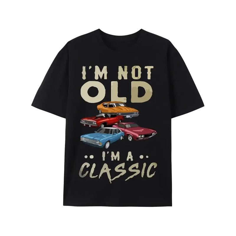 [100% Cotton] Classic Car Vintage Pattern Crew Neck Short Sleeve Summer Fashion T-Shirt Hoodie, Sweatshirt | HypeDripTees.com