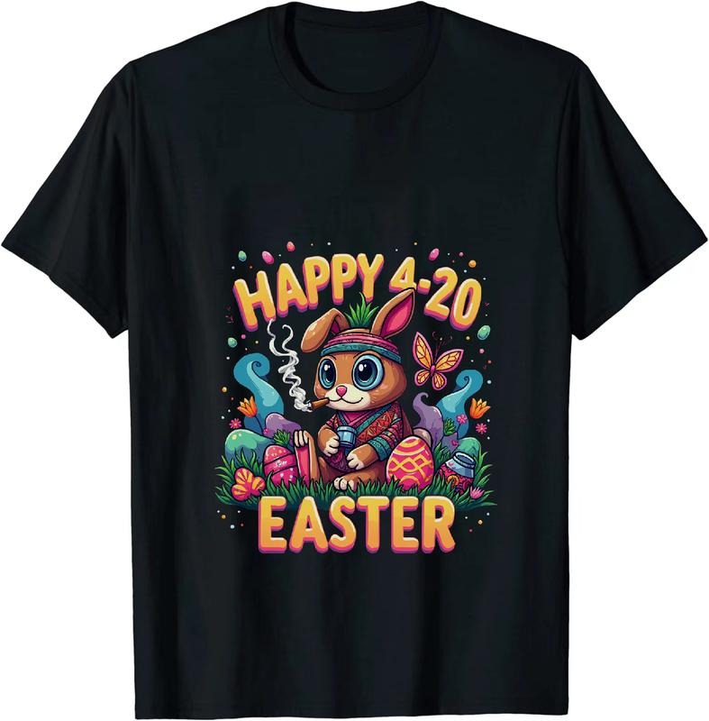 [100% Cotton] Classy Happy 4 - 20 Easter Bunny T - Shirt With Colorful Accents Hoodie, Sweatshirt | HypeDripTees.com