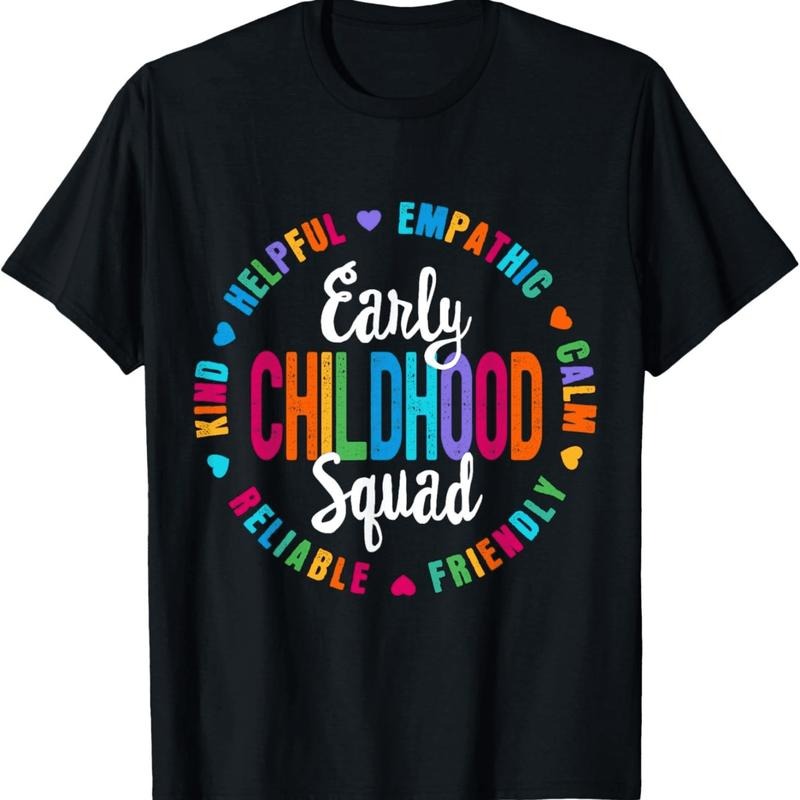 [100% Cotton] Colorful Early Childhood Squad Helpful Kind Emotpic Design T-Shirt For Teachers And Kids Hoodie, Sweatshirt