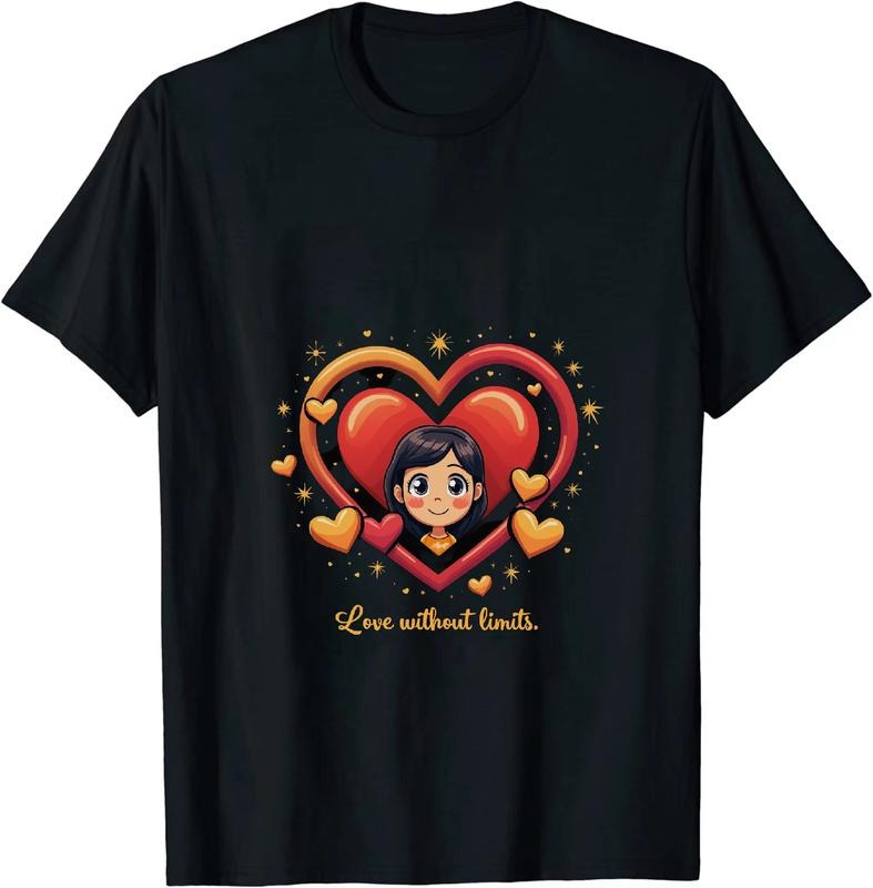 [100% Cotton] Colorful Heart Love Without Limits Cartoon Graphic T-Shirt Hoodie, Sweatshirt | HypeDripTees.com