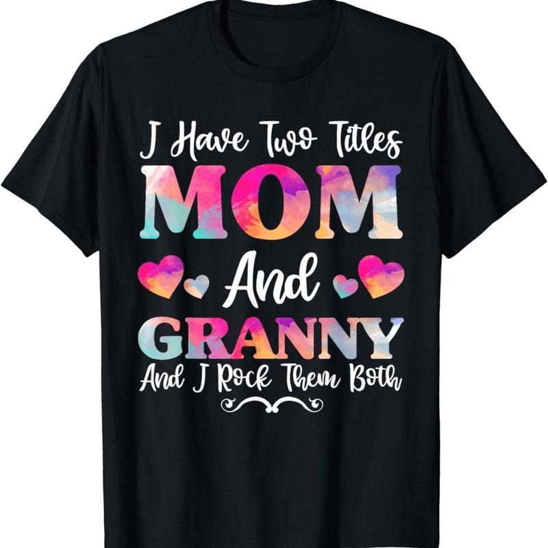 [100% Cotton] Colorful Watercolor Mom Granny Title Rocking T-Shirt With Heart Designs Hoodie, Sweatshirt | HypeDripTees.com