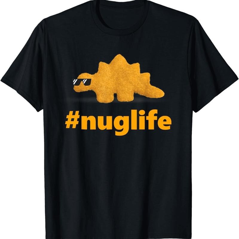 [100% Cotton] Cool Dino With Sunglasses Trendy Nuglife T-Shirt For Streetwear Lovers Hoodie, Sweatshirt | HypeDripTees.com