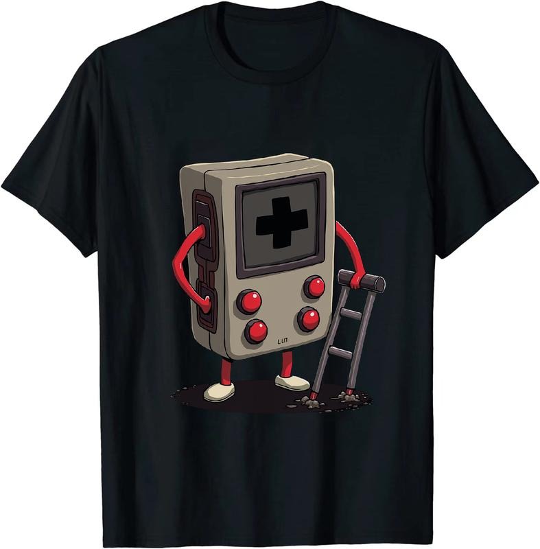 [100% Cotton] Cool Gaming Console Character With Crutch T - Shirt For Retro Gamers Hoodie, Sweatshirt | HypeDripTees.com