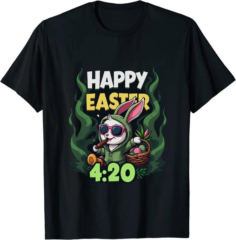 [100% Cotton] Cool Mega Easter Bunny 420 T - Shirt Happy 420 Hoodie, Sweatshirt | HypeDripTees.com