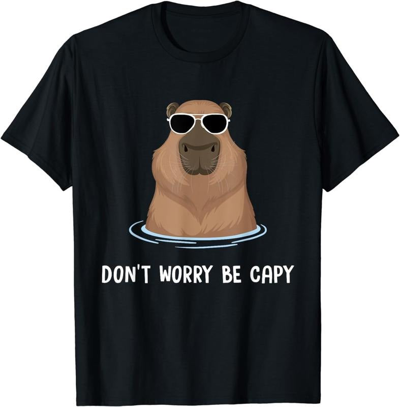 [100% Cotton] Cool Sunglasses Bear In Water Don't Worry Be Happy T-Shirt Hoodie, Sweatshirt | HypeDripTees.com