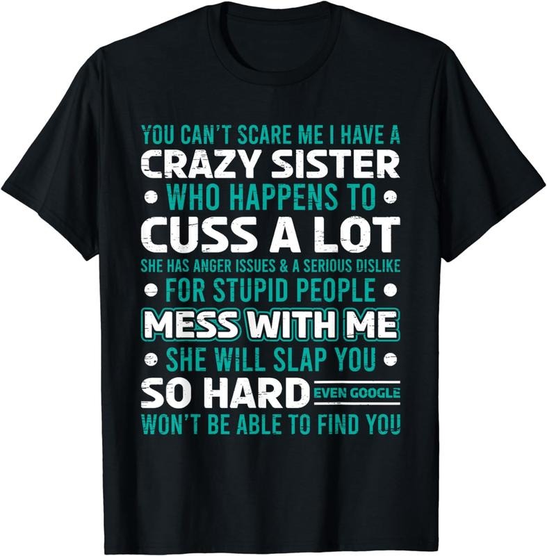 [100% Cotton] Crazy Sister Anger Issues Slap You Hard Google T-Shirt Hoodie, Sweatshirt | HypeDripTees.com
