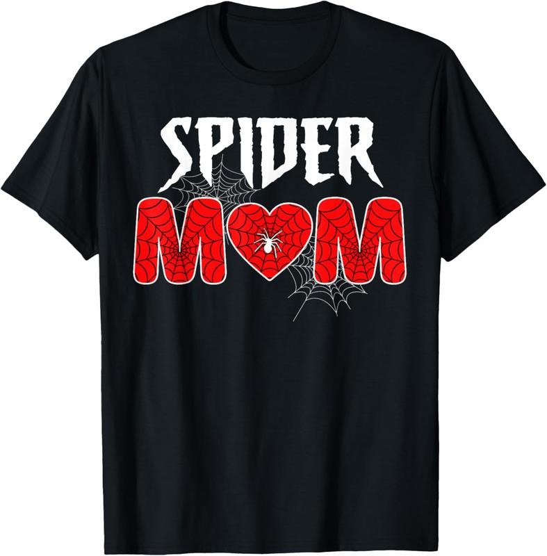 [100% Cotton] Creepy Cool Spider Mom Web Design Graphic T-Shirt For Women And Girls Who Love Spooky Fashion Hoodie,...