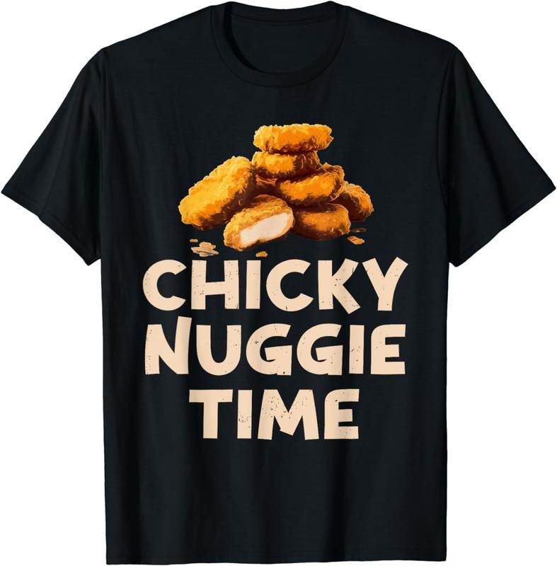 [100% Cotton] Crispy Chicky Nugget Snack Time Fun Graphic T-Shirt Hoodie, Sweatshirt | HypeDripTees.com