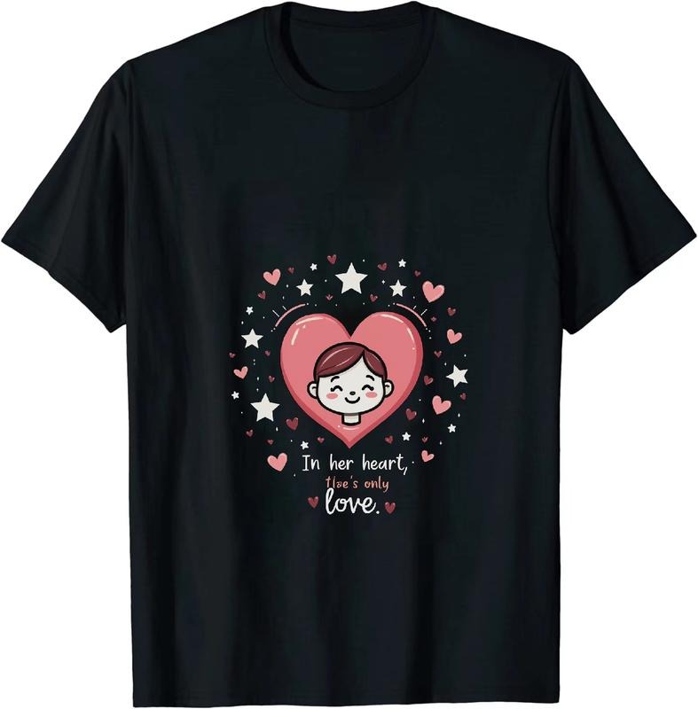 [100% Cotton] Cute Boy In Heart Only Love T-Shirt For Her Hoodie, Sweatshirt | HypeDripTees.com