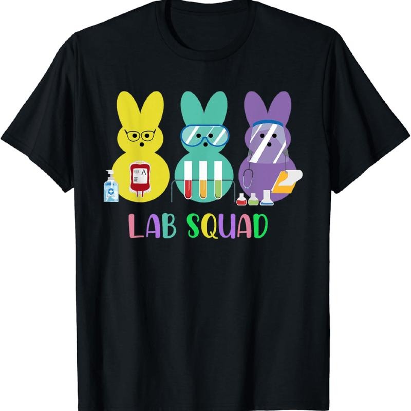 [100% Cotton] Cute Bunny Scientists With Lab Equipment Fun Science Squad T-Shirt Hoodie, Sweatshirt | HypeDripTees.com