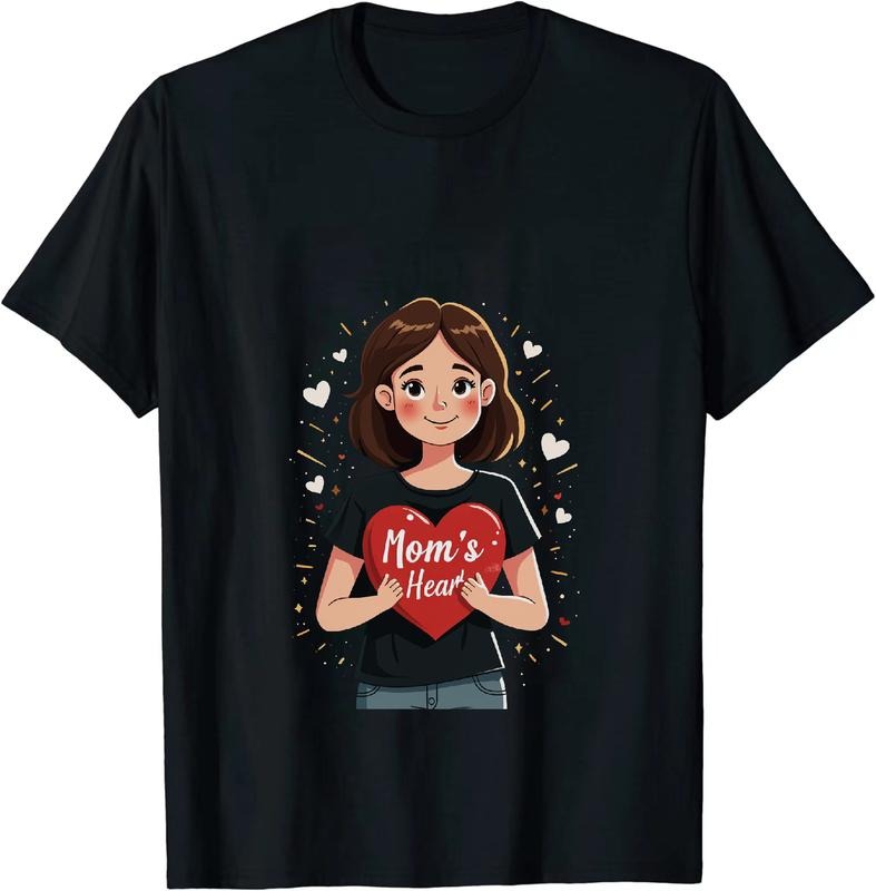 [100% Cotton] Cute Girl Holding Moms Heart Love Design T-Shirt Hoodie, Sweatshirt | HypeDripTees.com